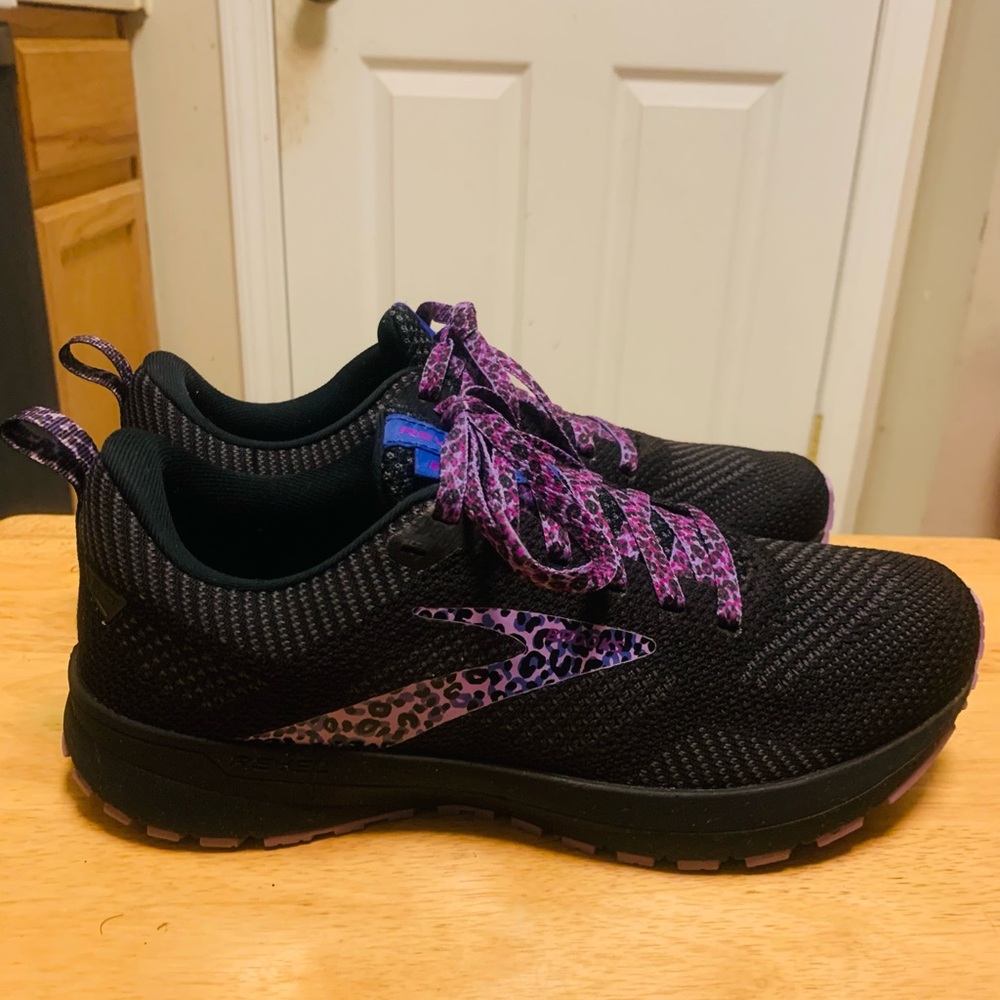 Vibrant Black and Purple Sneakers